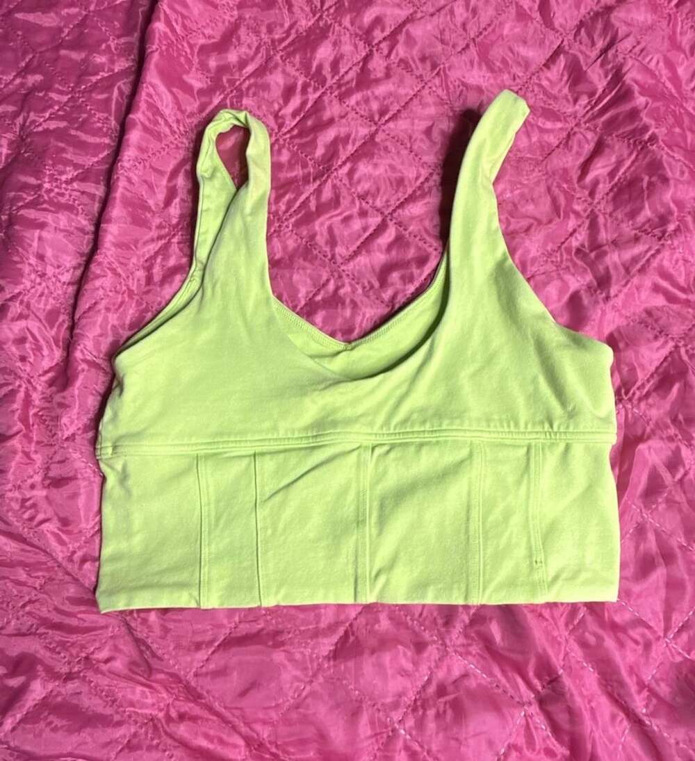 OFFLINE By Aerie Sports Bra Size S Green Longline Crop Top